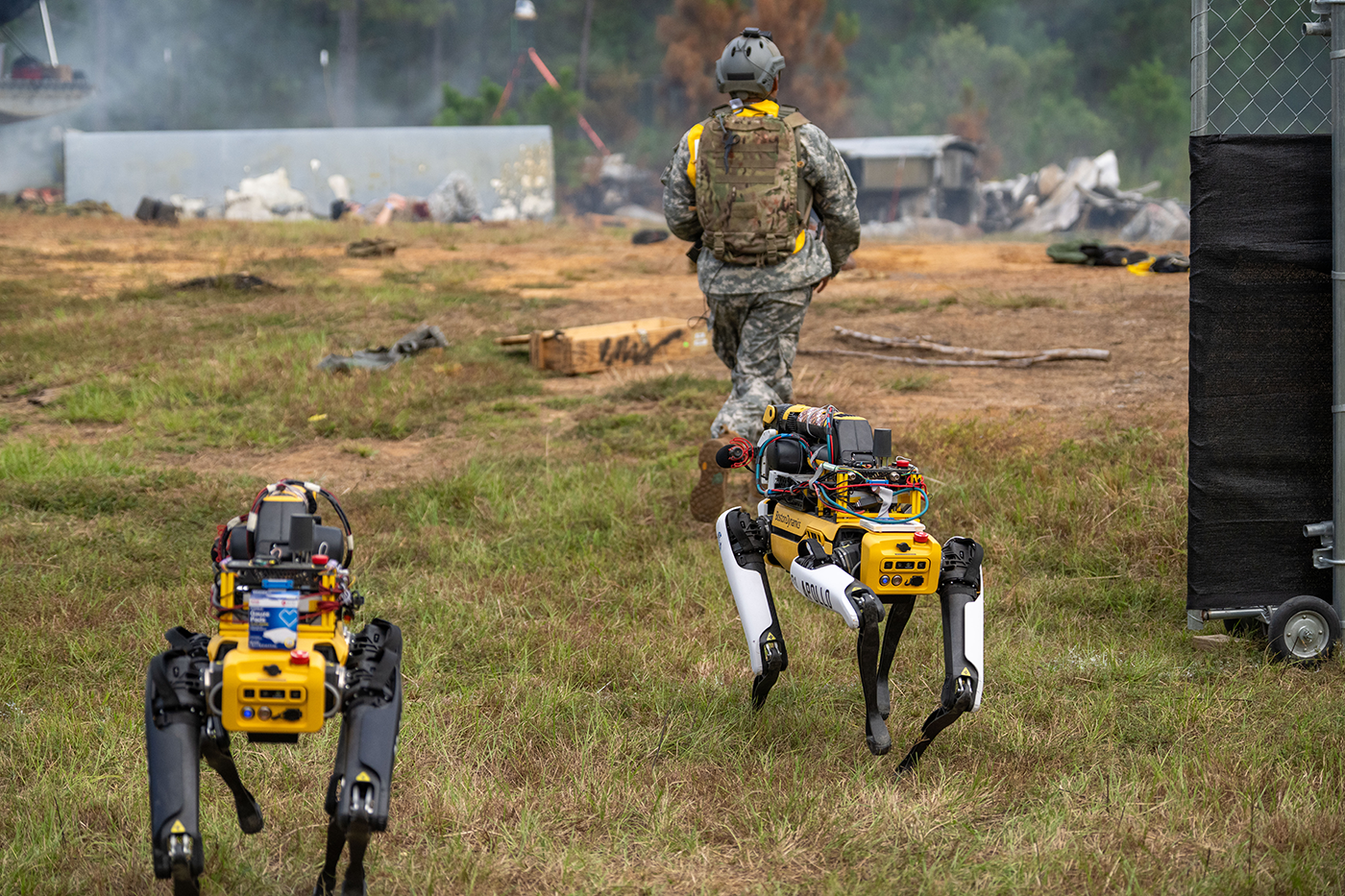 Medic and UGVs identify and assess casualties during human-machine teaming run at DARPA Triage Challenge Event 2.
