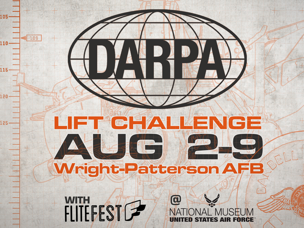 The DARPA Lift Challenge outdoor competition, including the final flyoff and awards ceremony on Aug. 9, will be open to the public.