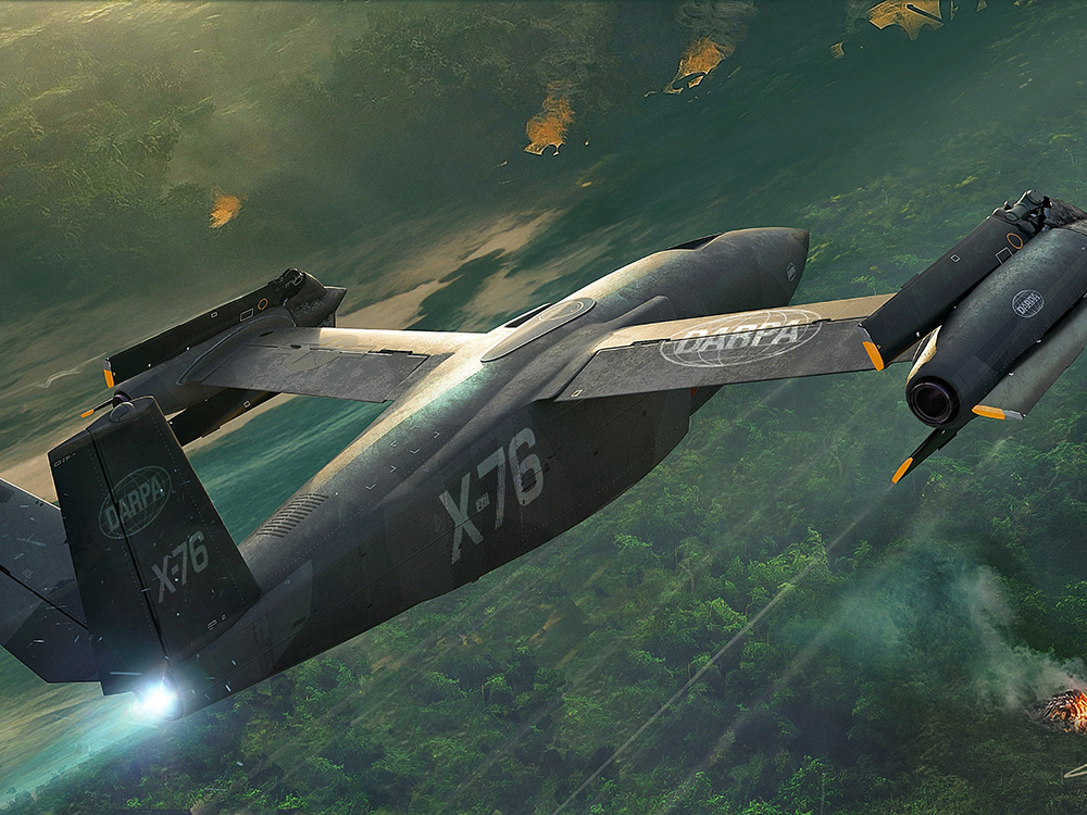 Artist’s concept for the SPRINT X-76, a proof-of-concept technology demonstrator that aims to demonstrate technologies and concepts needed for runway-independent, high-speed flight.