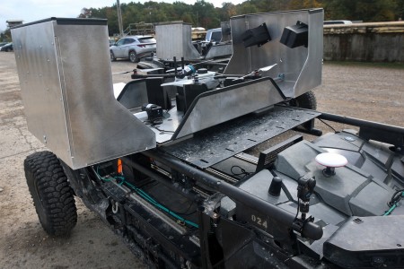 Three of the four UGVs had a drone payload on top of them