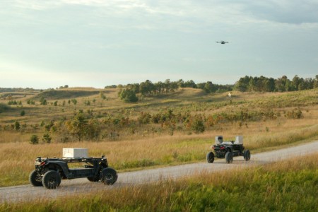 RACER program: Anduril’s autonomous, one-way attack platforms were integrated onto Overland AI’s autonomous ground vehicles