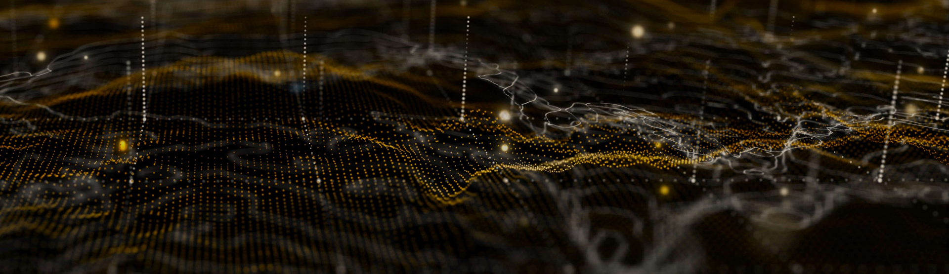 Black, yellow, and white dots on a graphic