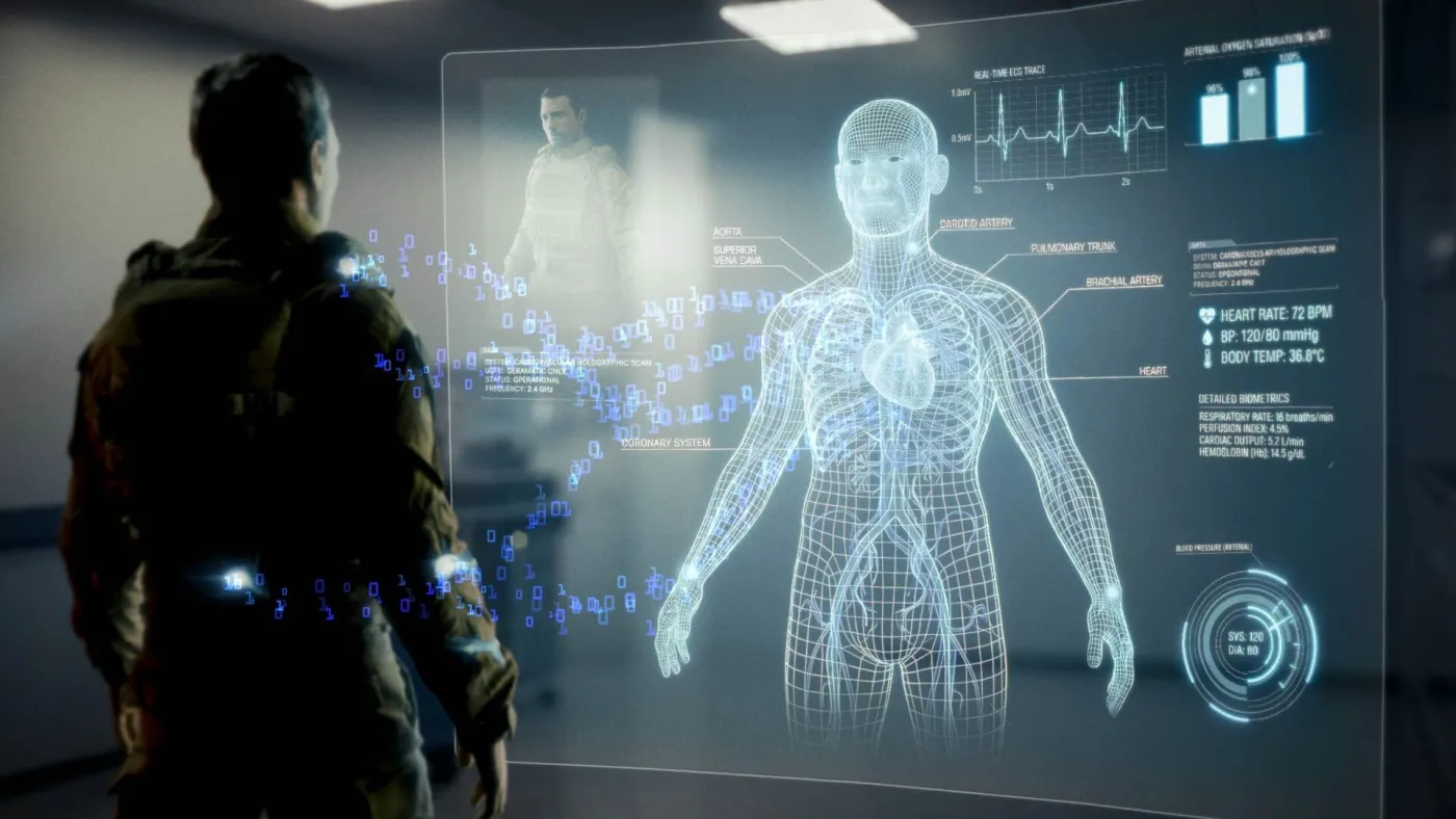 Artist's concept of a digital cardiovascular twin of a patient's cardiovascular system.